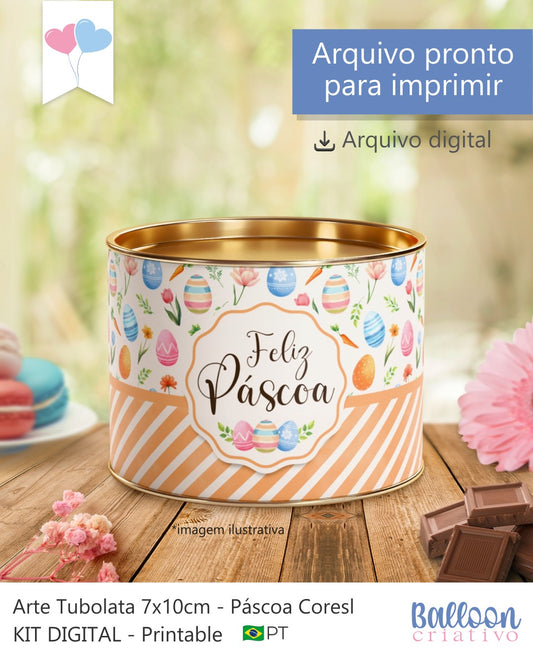 Printable - Rótulo Tubolata 7x10cm - Páscoa Cores