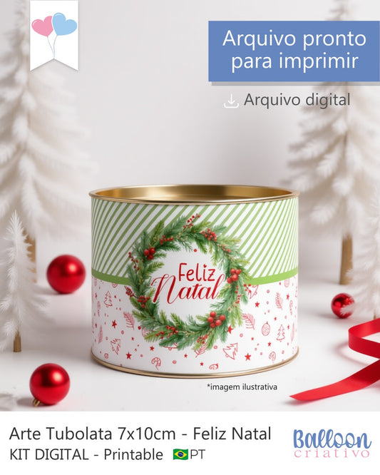 Printable - Arte para tubolata 7x10cm - Feliz Natal