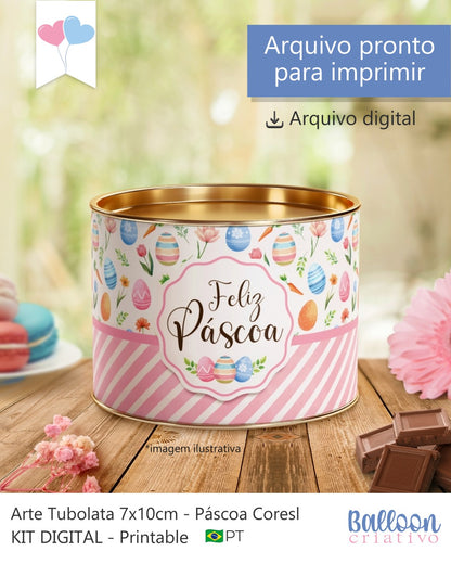 Printable - Rótulo Tubolata 7x10cm - Páscoa Cores