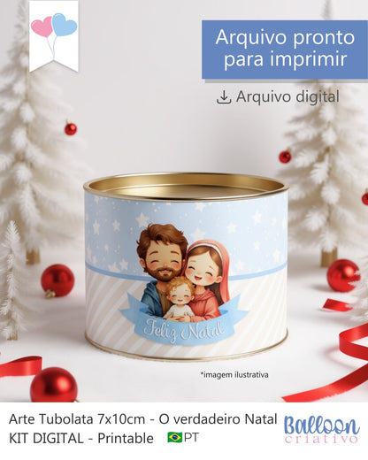 Printable - Arte para Tubolata 7x10cm - O Verdadeiro Natal