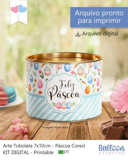 Printable - Rótulo Tubolata 7x10cm - Páscoa Cores