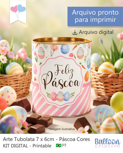 Printable - Rótulo Tubolata 7x6cm - Páscoa Cores