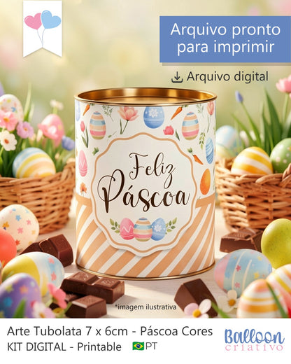 Printable - Rótulo Tubolata 7x6cm - Páscoa Cores