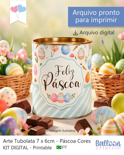 Printable - Rótulo Tubolata 7x6cm - Páscoa Cores
