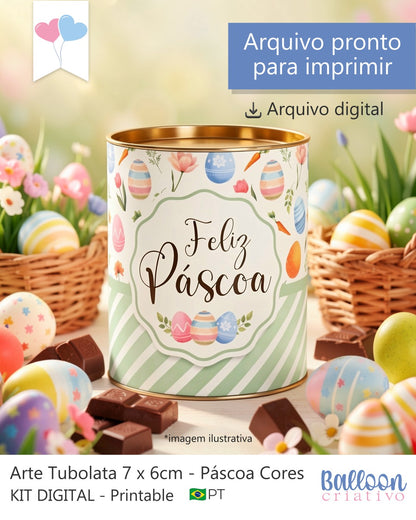 Printable - Rótulo Tubolata 7x6cm - Páscoa Cores