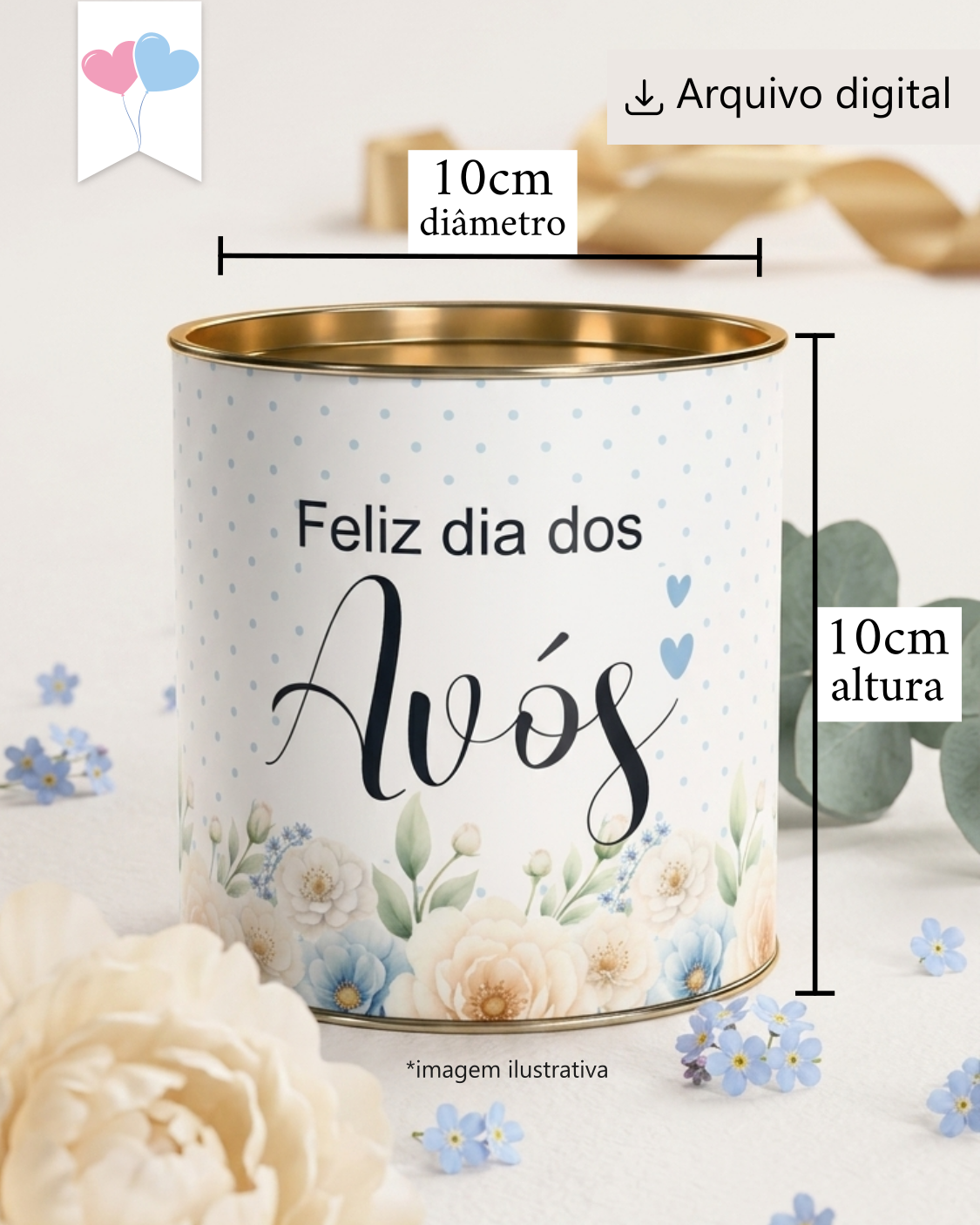 Printable - Rótulo Tubolata Dia dos Avós Modelo 01