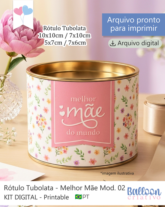 Printable - Rótulo Tubolata - Melhor Mãe Modelo 02