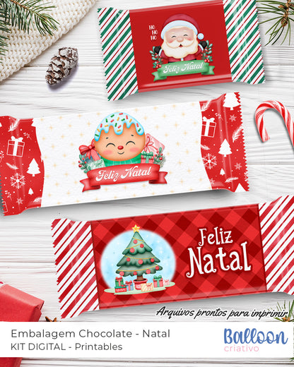 Kit Printables - Embalagens Chocolates Natal