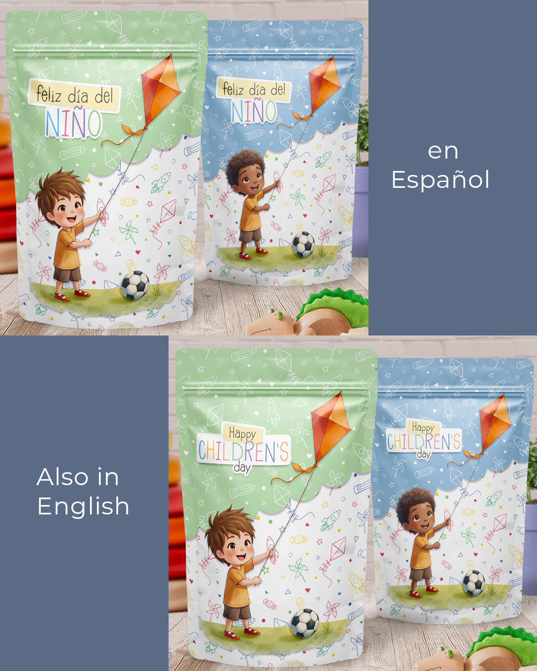 Imprimible - Etiqueta Ziplock (Stand Up Pouch) - Día del Niño