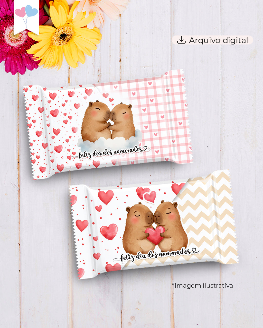 Printable - Arte para KitKat - Capivara Apaixonada