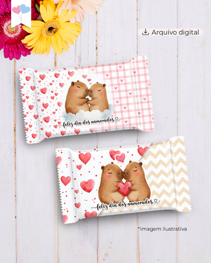Printable - Arte para KitKat - Capivara Apaixonada
