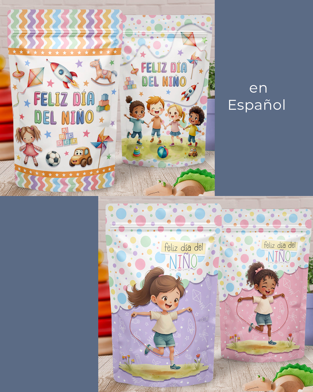 Printable - Rótulo Ziplock (Stand Up Pouch) - Dia das Crianças