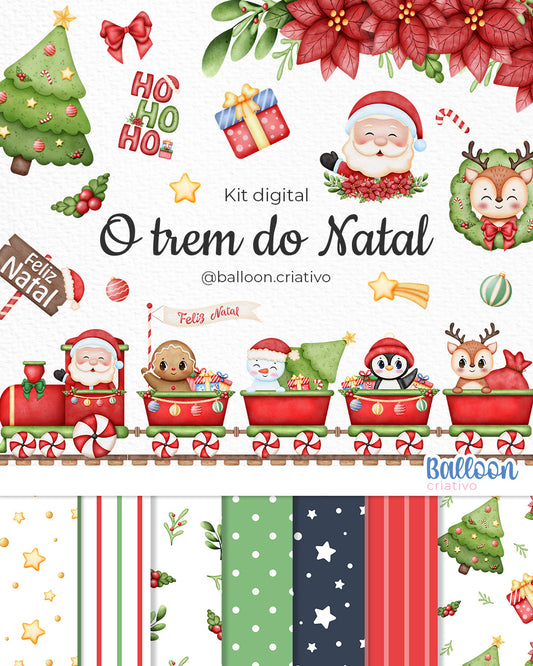 Kit  Digital - O Trem do Natal