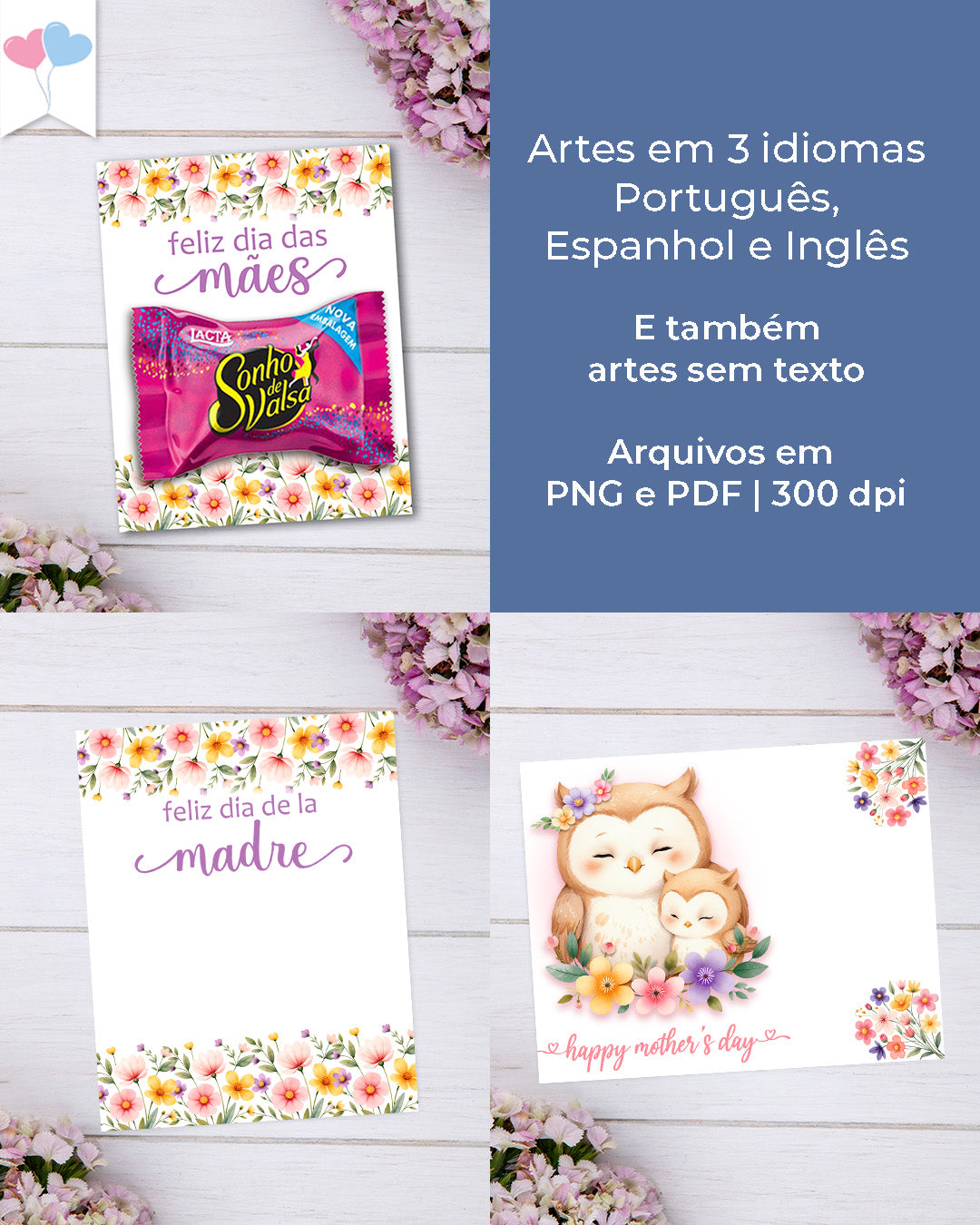 Printable - Arte Card Multiuso - Doce Aconchego Dia das Mães