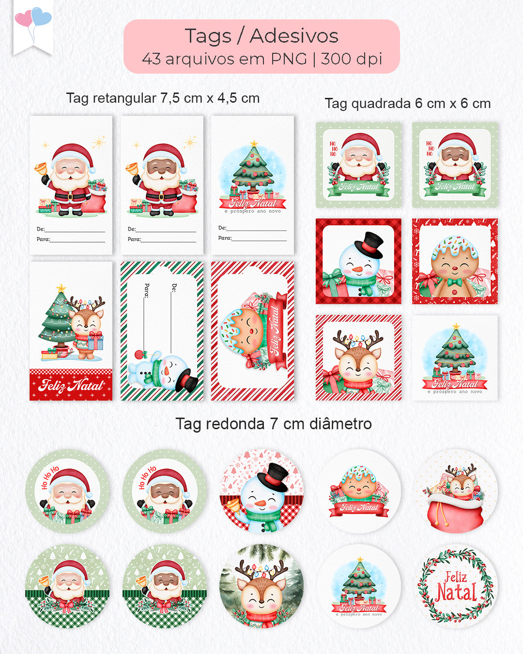 Printable Bundle - Tags and Stickers - Christmas