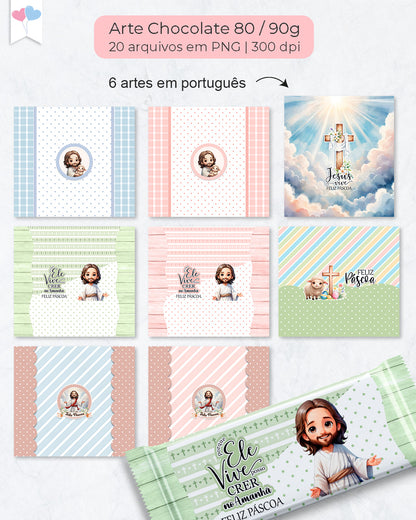 Kit Imprimible - Envolturas para Chocolates Pascua Cristiana