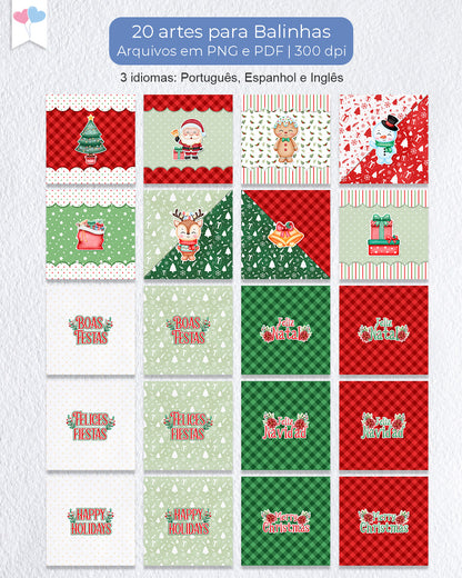 Kit Printable - Balas e Card Feliz Natal