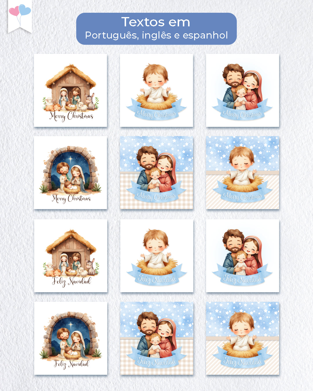 Printable - Tag ou Adesivo Quadrado 6cm - O verdadeiro Natal
