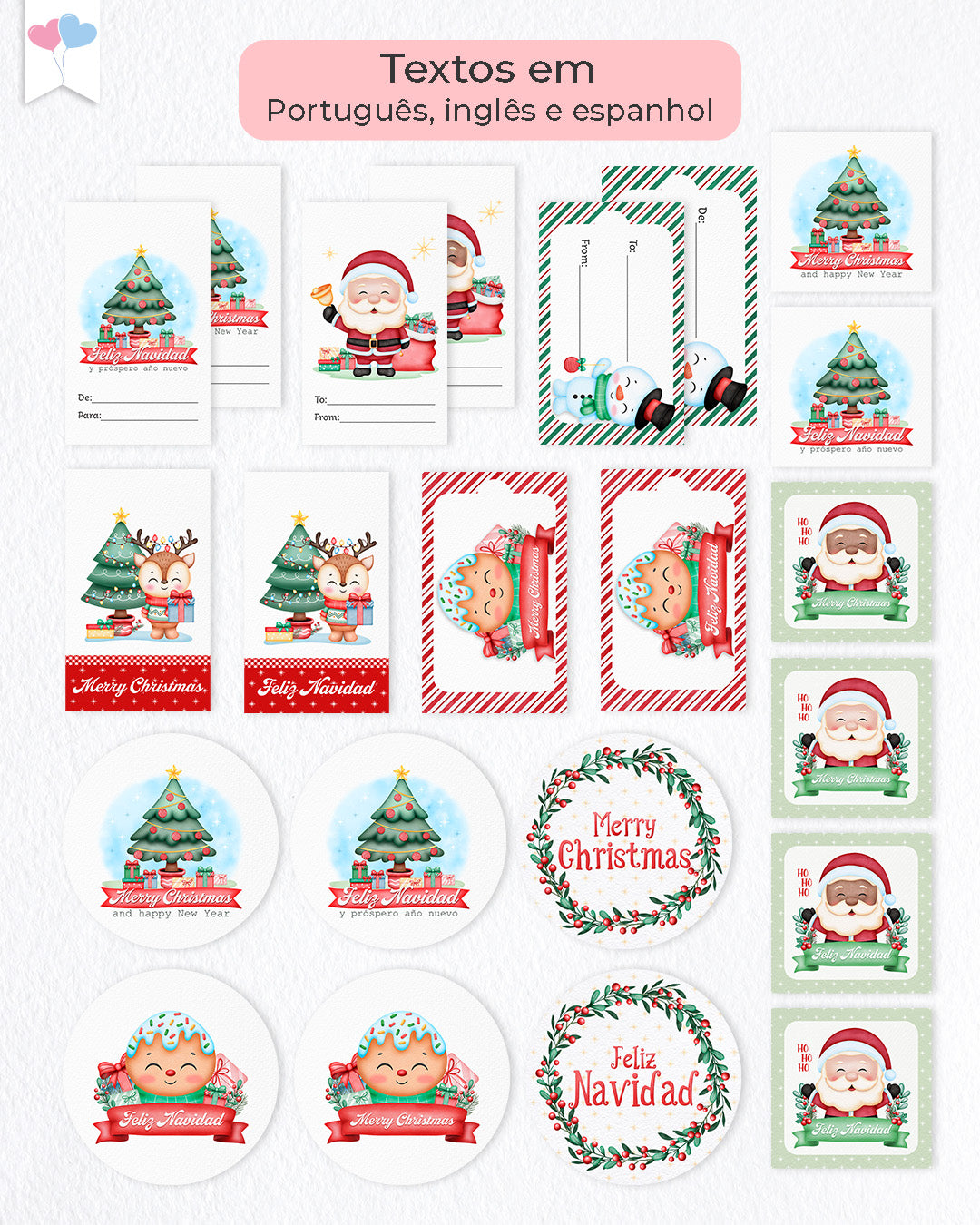 Printable Bundle - Tags and Stickers - Christmas