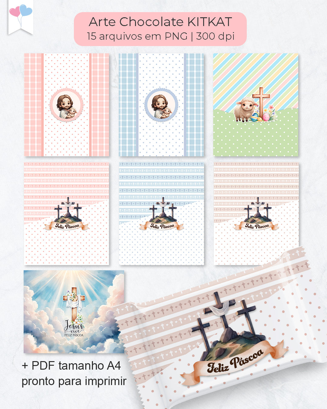 Printable Bundle - Christian Easter Chocolate Packaging 