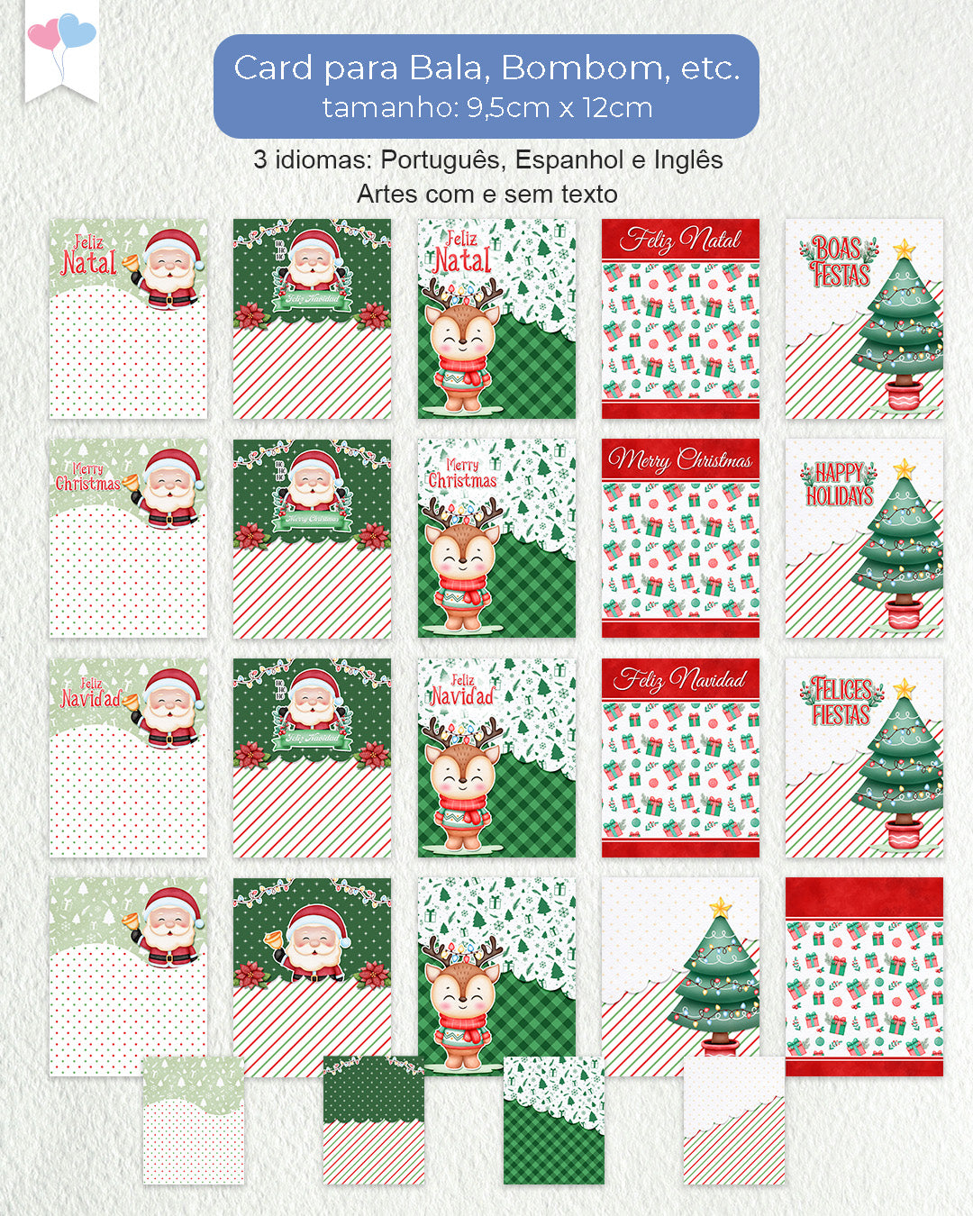 Kit Printable - Balas e Card Feliz Natal