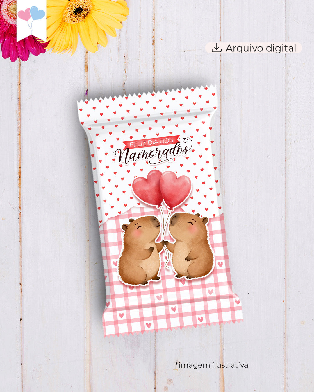 Printable - Arte para KitKat - Capivara Apaixonada