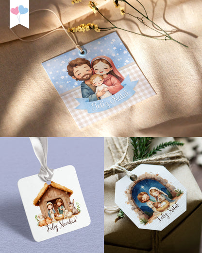 Printable - Tag ou Adesivo Quadrado 6cm - O verdadeiro Natal