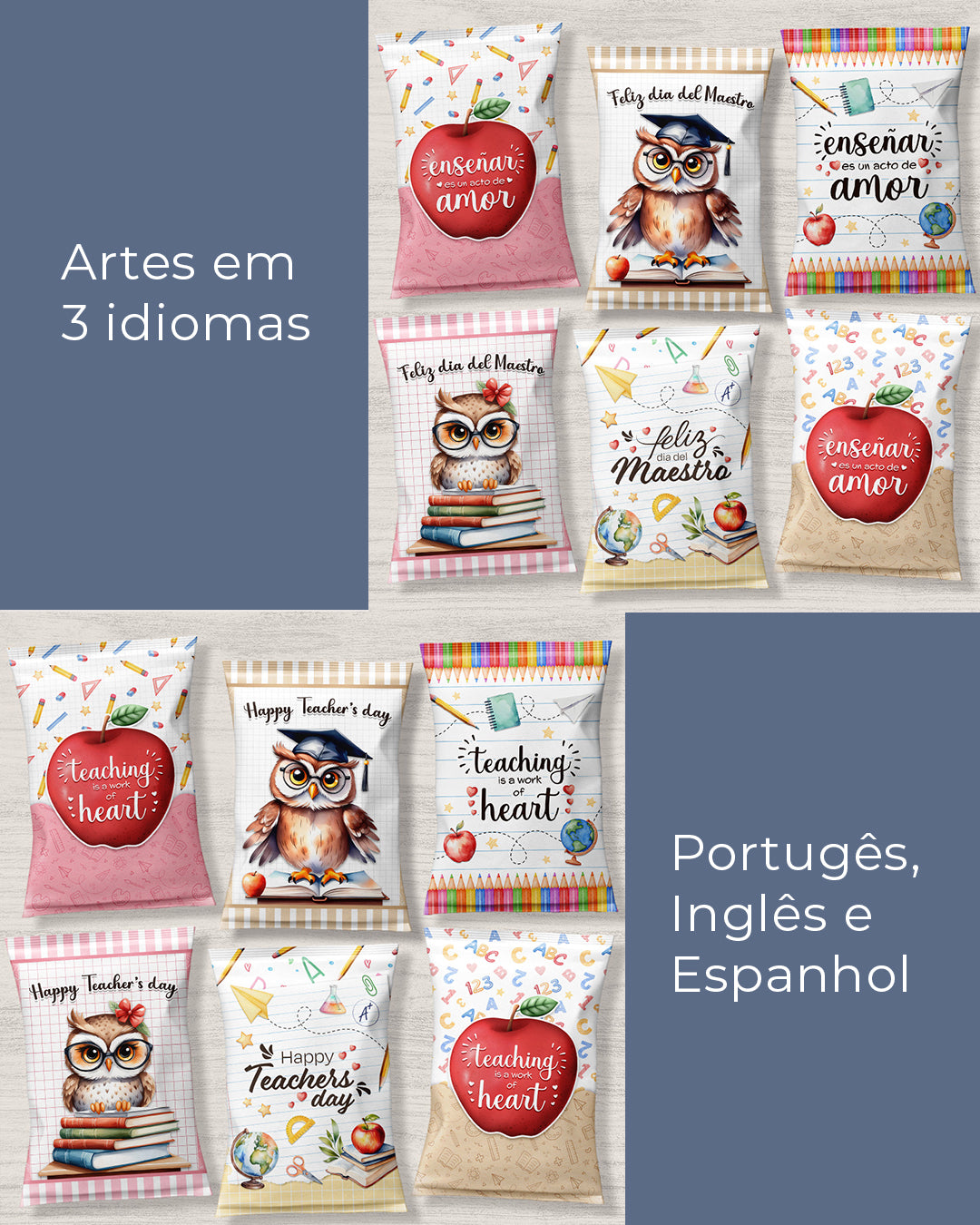 Kit Printable - Saquinho Surpresa - Dia dos Professores