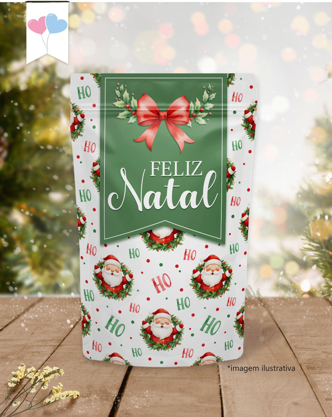 Printable - Rótulo Ziplock (Stand up Pouch) - Querido Papai Noel