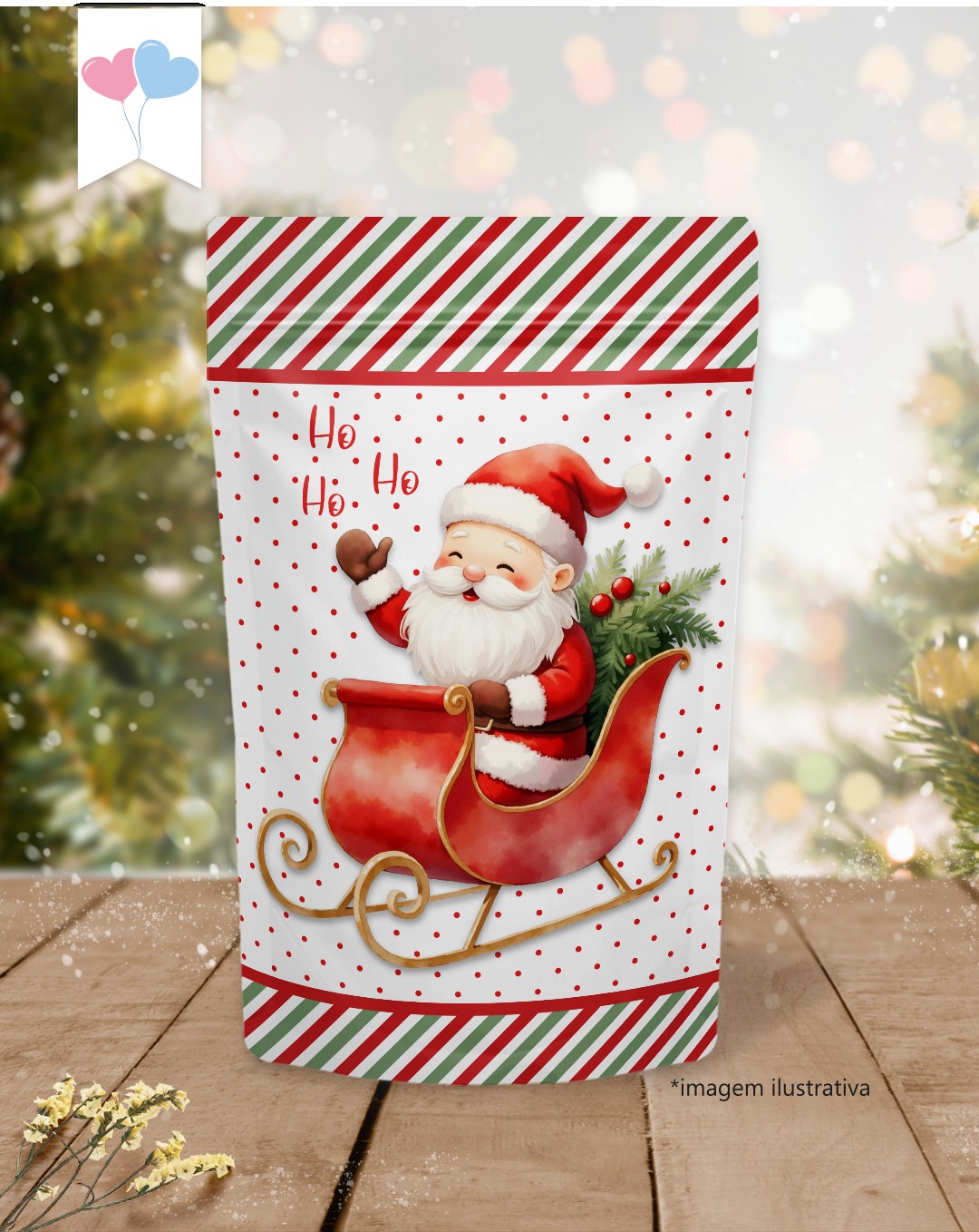 Printable - Rótulo Ziplock (Stand up Pouch) - Querido Papai Noel