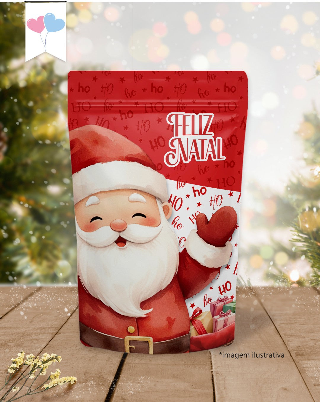 Printable - Rótulo Ziplock (Stand up Pouch) - Querido Papai Noel