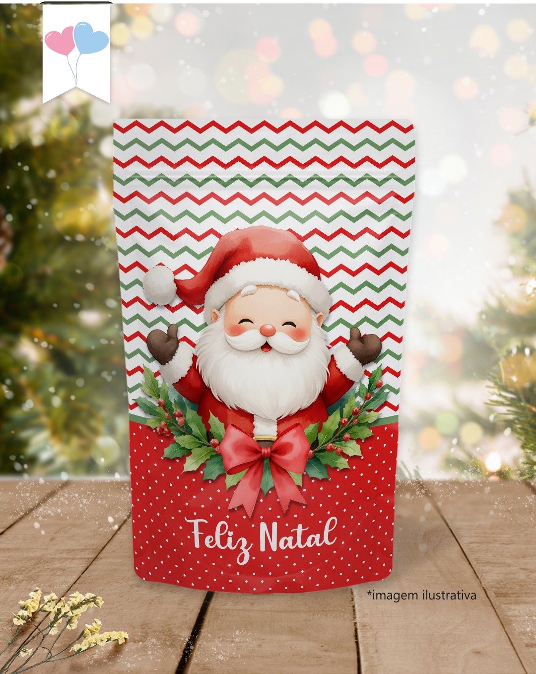 Printable - Rótulo Ziplock (Stand up Pouch) - Querido Papai Noel