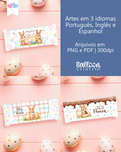 Kit Printable - Arte para Embalagem Chocolates - Doce Páscoa