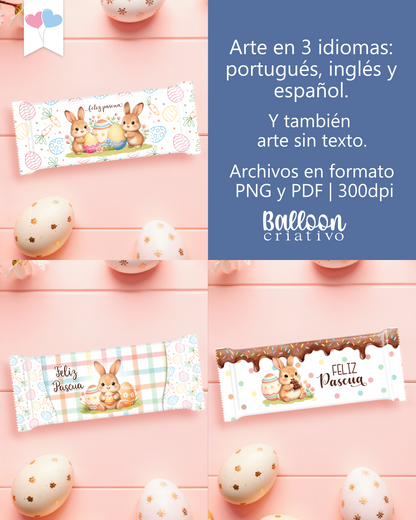Kit Printable - Arte para Embalagem Chocolates - Doce Páscoa