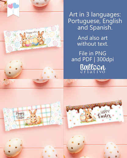 Kit Printable - Arte para Embalagem Chocolates - Doce Páscoa
