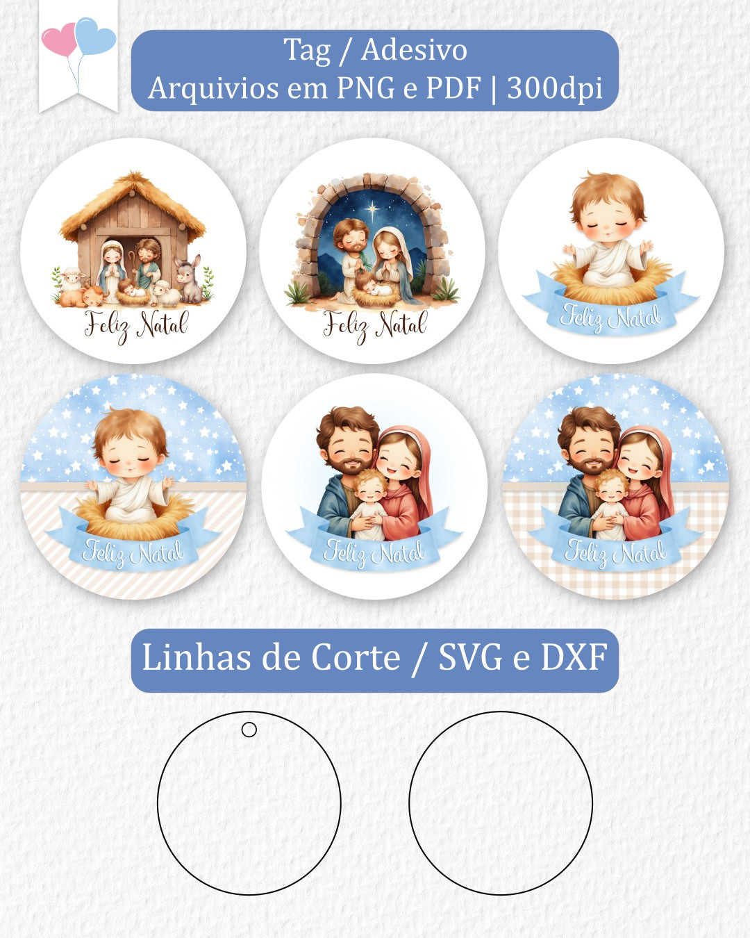 Printable - Tag ou adesivo Redondo 6cm - O verdadeiro Natal