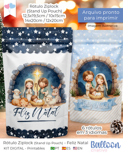 Imprimible - Etiqueta Ziplock (Stand Up Pouch) - La Verdadera Navidad