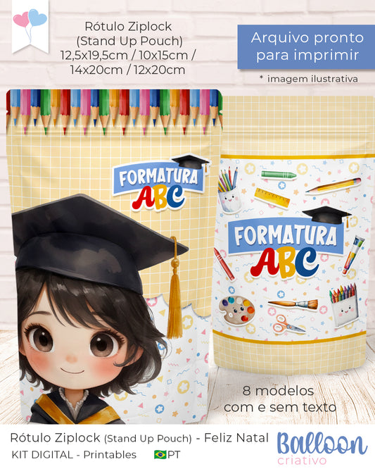 Printable - Etiqueta Ziplock (Stand-Up Pouch) - Graduación ABC