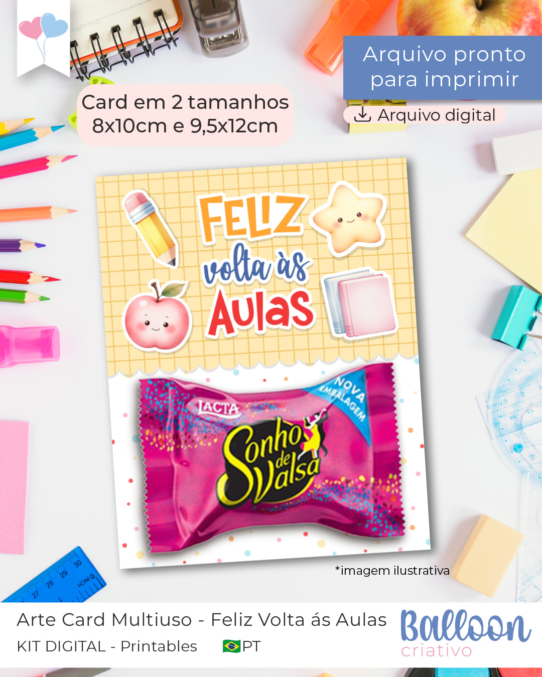 Printable - Card Multiuso - Feliz Volta ás aulas