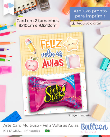 Printable - Card Multiuso - Feliz Volta ás aulas