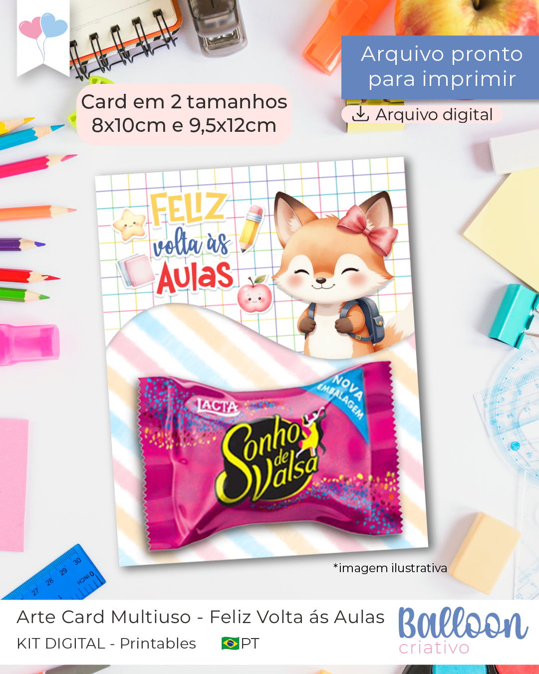 Printable - Card Multiuso - Feliz Volta ás aulas