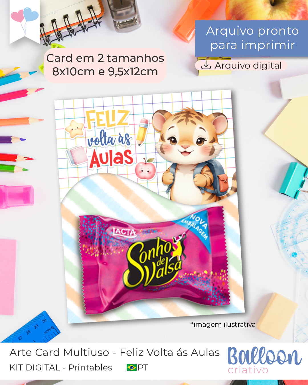 Printable - Card Multiuso - Feliz Volta ás aulas