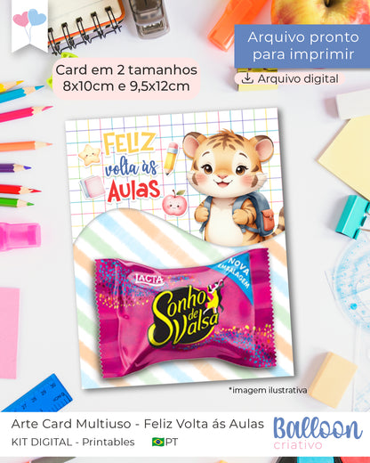 Printable - Card Multiuso - Feliz Volta ás aulas