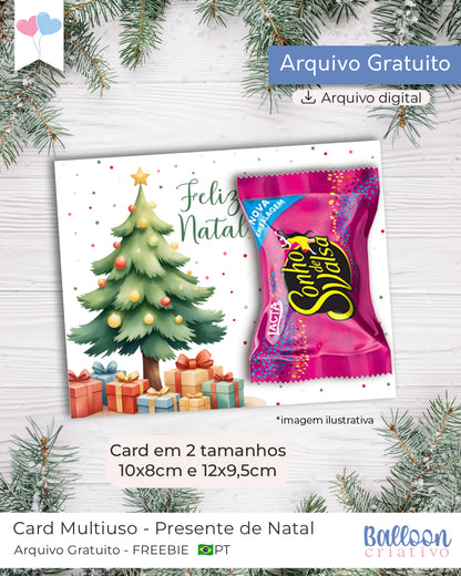 Printable - Card Multiuso - Presente de Natal