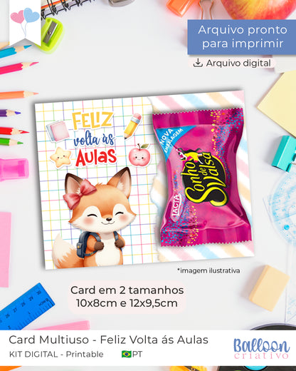 Printable - Card Multiuso - Feliz Volta ás aulas