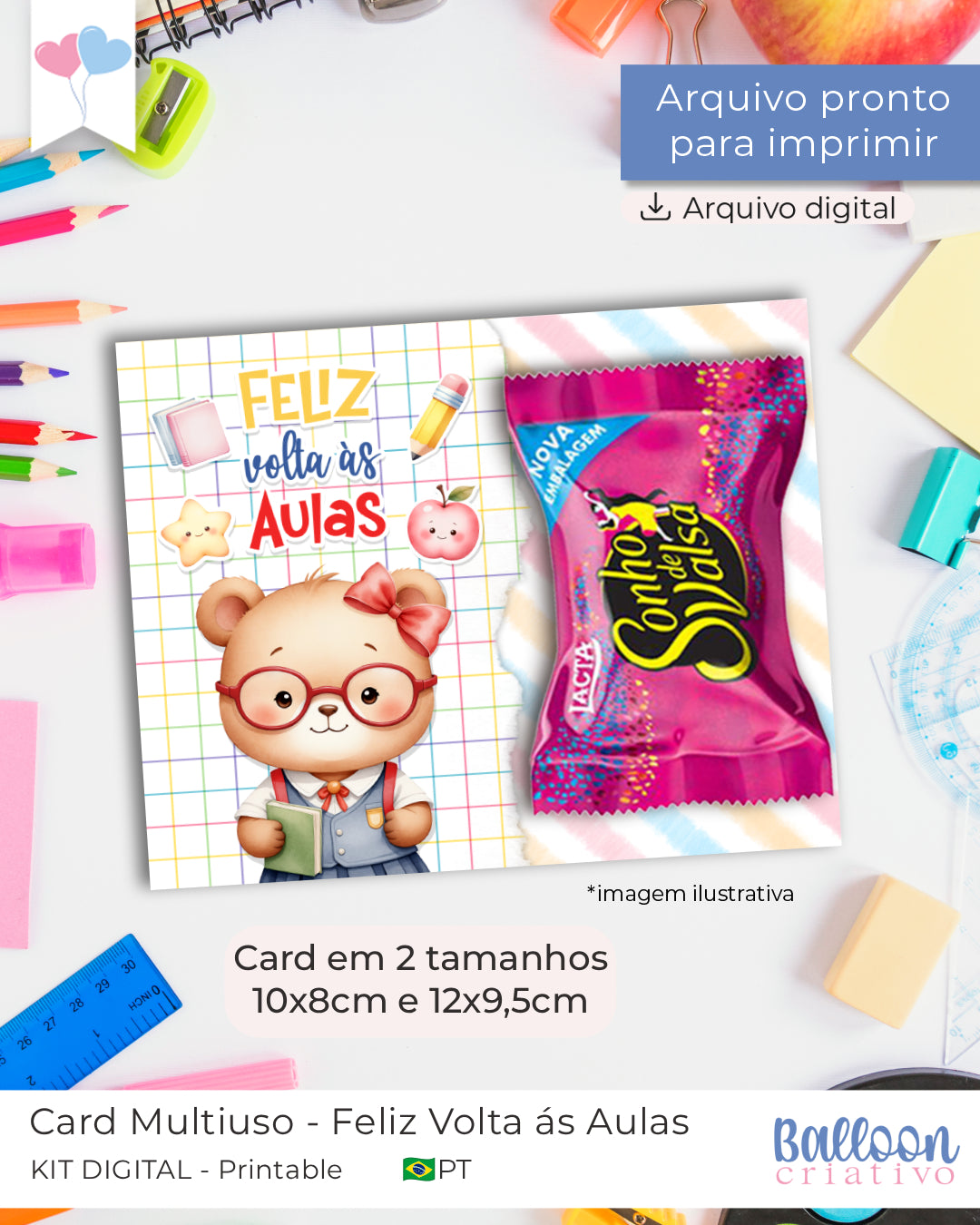 Printable - Card Multiuso - Feliz Volta ás aulas