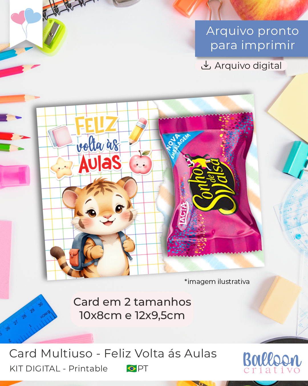 Printable - Card Multiuso - Feliz Volta ás aulas