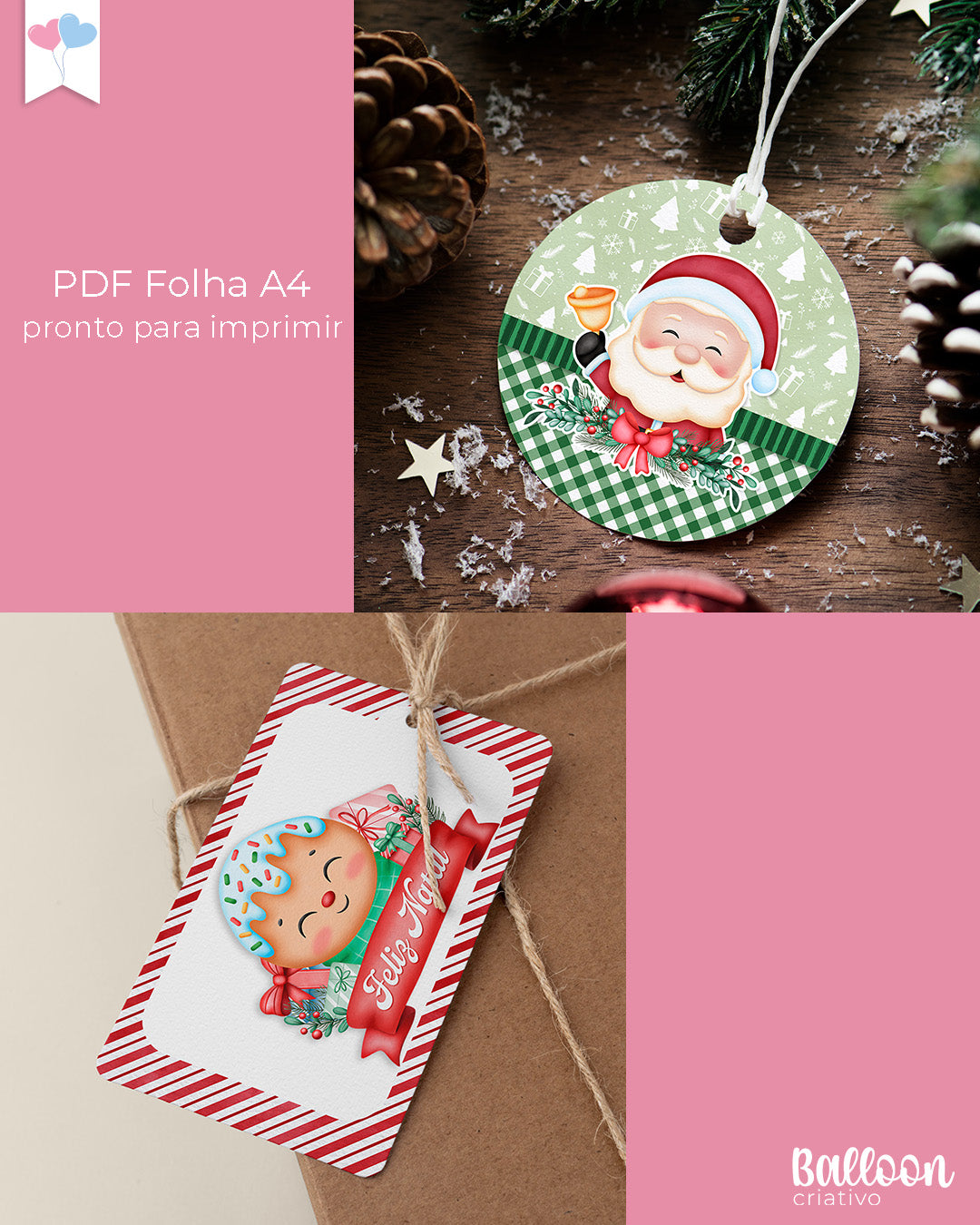 Kit Printables - Tag e Adesivos - Natal