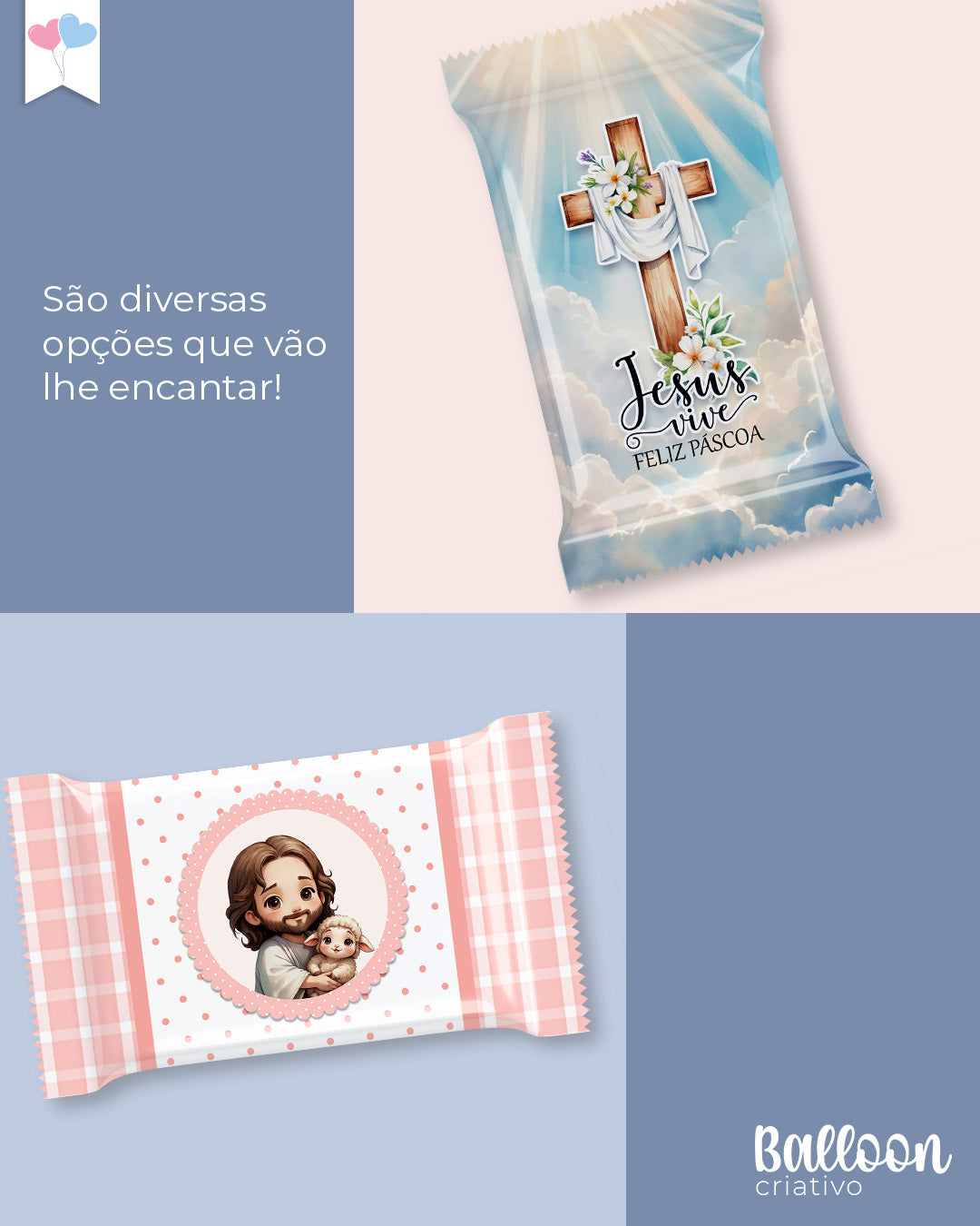 Kit Printable - Embalagens para Chocolates Páscoa Cristã