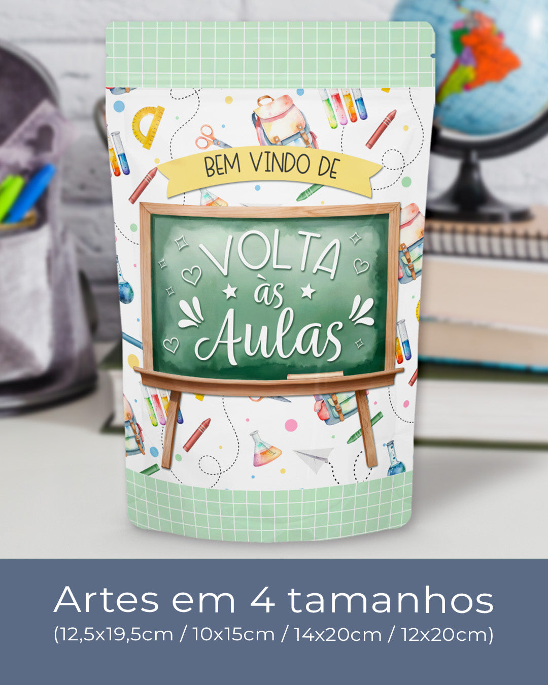 Printable - Rótulo Ziplock (Stand Up Pouch) - Volta às aulas